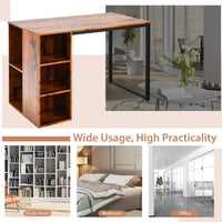 Tangkula Computer Desk with Storage Shelves, Home Office Desk with 5 Side Shelves & Metal Frame