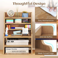 Tangkula 6-Tier Wooden Office Organizer with 2 Removable Shelves for Papers