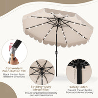 Tangkula 9.5 FT Solar Patio Umbrella