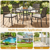 Tangkula Wicker Patio Chairs Set of 4 Hand-Woven PE Rattan Outdoor Chairs