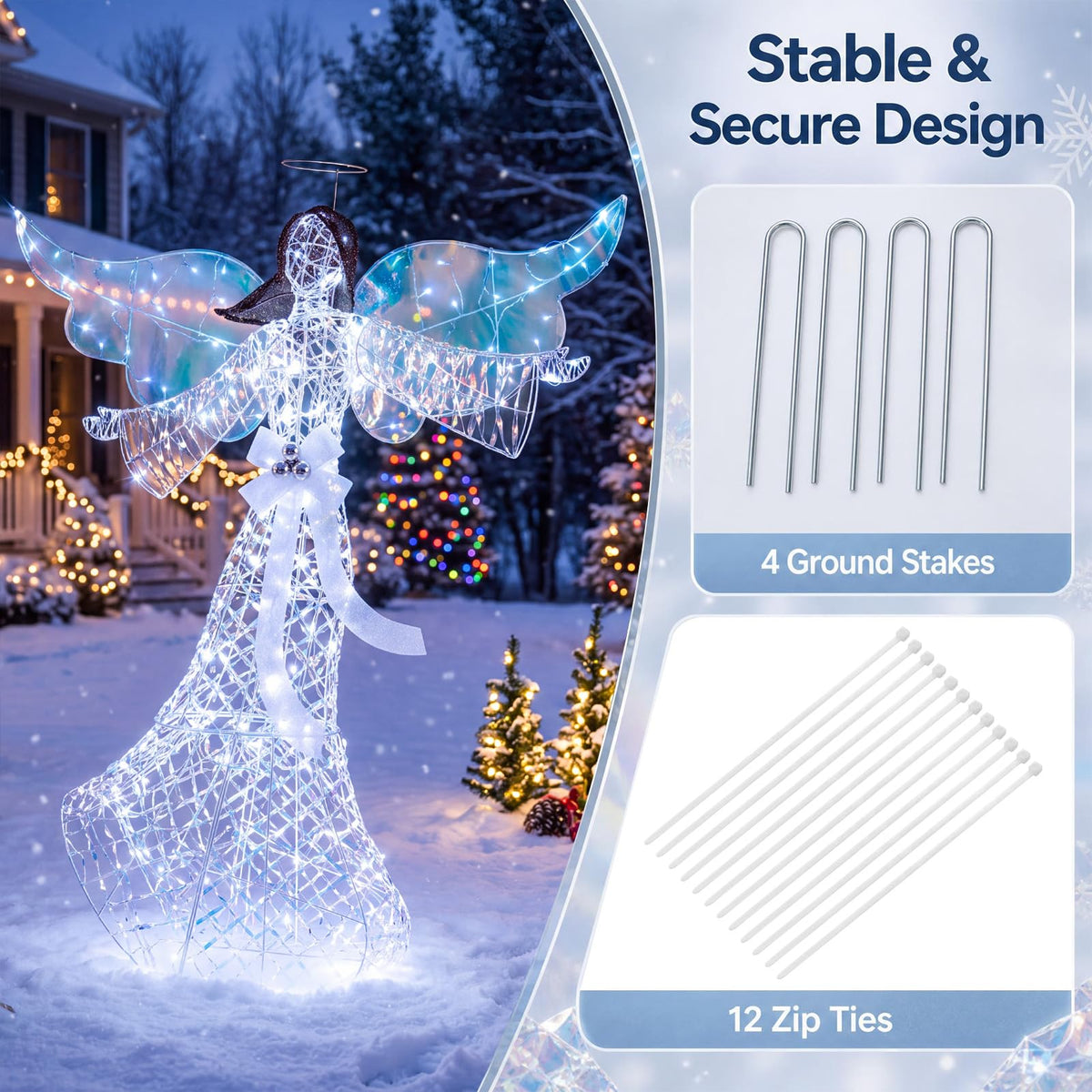 Tangkula 5.2 FT Christmas Lighted Iridescent Angel