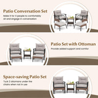 Tangkula 5 Pieces Wicker Patio Furniture Set