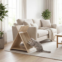 Tangkula Arbre à Chat Vertical en Carton Ondulé avec Griffoir Triangle
