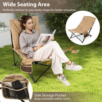 Tangkula Padded Camping Chairs Set for Camp Beach Lawn Fishing Travel Sports
