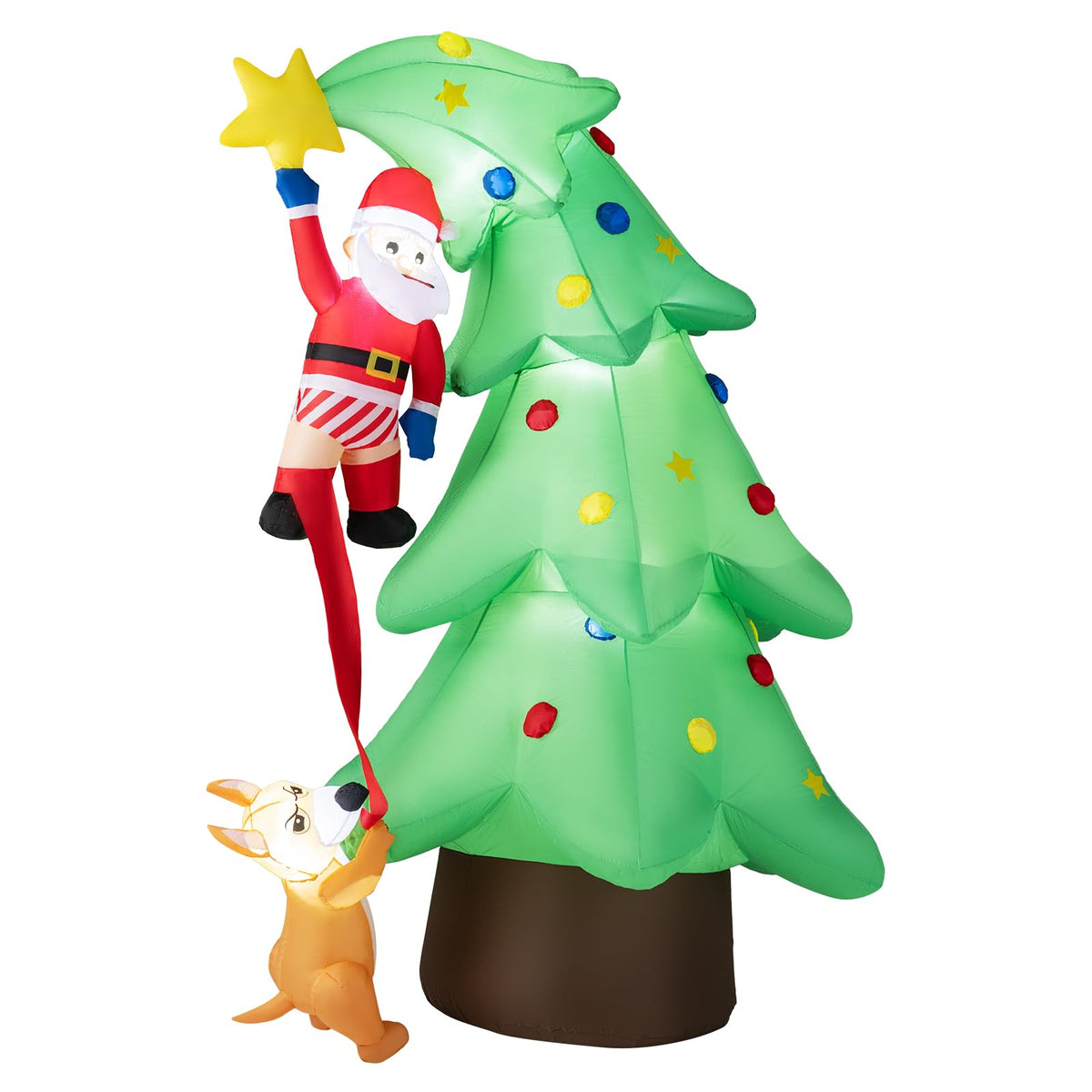 Tangkula 7.6 FT Inflatable Christmas Santa Claus Climbing Tree