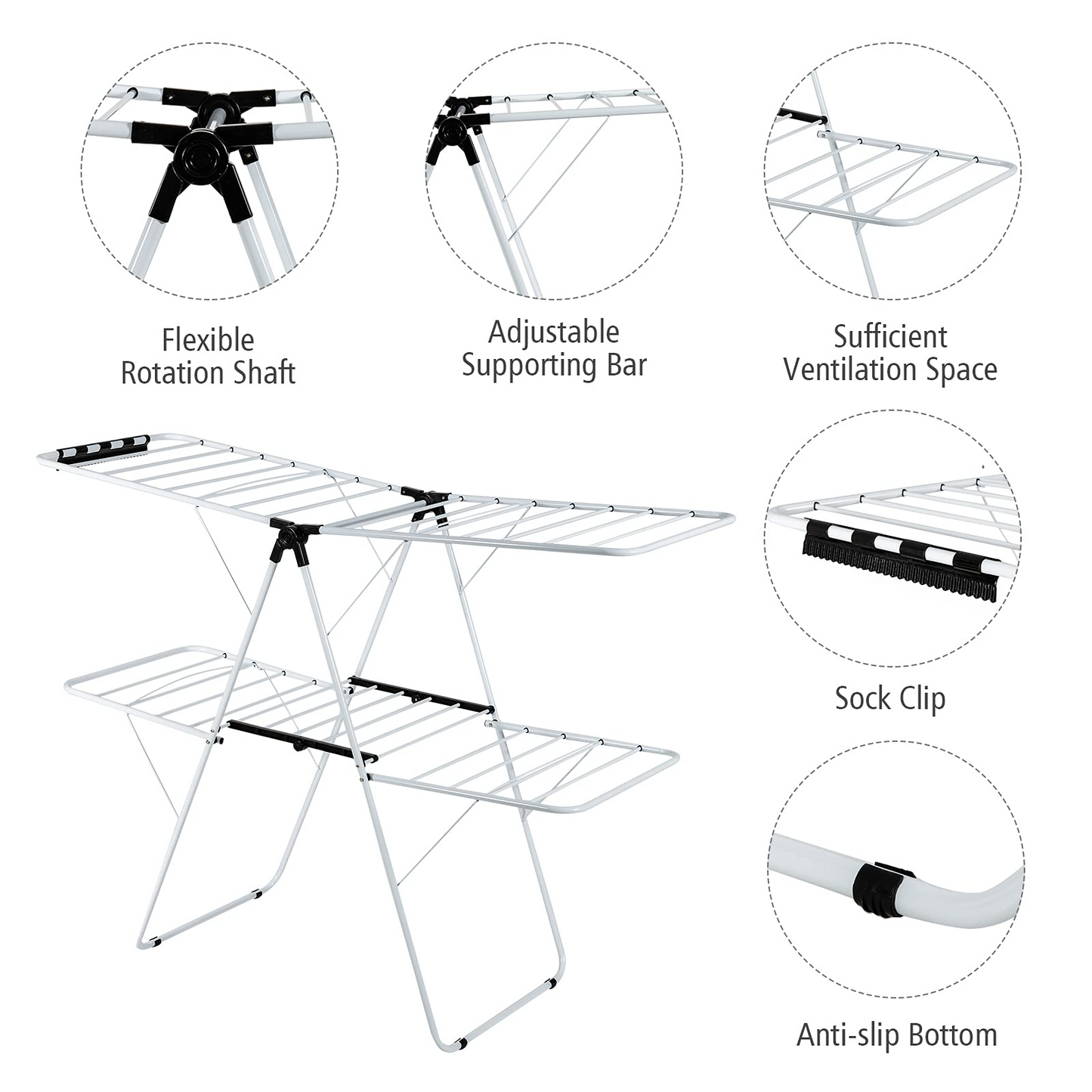 2-Level Clothes Drying Rack - Tangkula