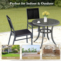 Tangkula Outdoor Dining Chair, Patio Armless Chair with Breathable Seat & Backrest