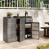 Tangkula Rattan Outdoor Storage Cabinet with 2 Adjustable Shelves