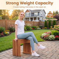 Tangkula 242 LBS Weight Capacity Small Wood Outdoor Bench Set of 1/2