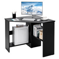 Tangkula Corner Desk, 90 Degrees Triangle Corner Computer Desk for Small Space
