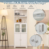 Tangkula Tall Bathroom Storage Cabinet, Freestanding Floor Cabinet