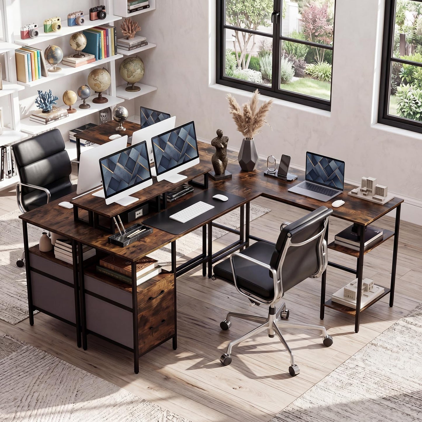 Tangkula 63" Reversible L Shaped Desk