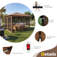 Tangkula 11.5x11.5 FT Pop Up Gazebo Heavy-Duty Metal Frame