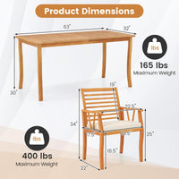 Ensemble table et chaises rembourrées d'extérieur Tangkula avec trou pour parasol de 5 cm