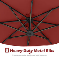 Tangkula 10ft Solar LED Patio Umbrella with Base