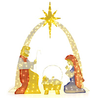 Tangkula 6 FT Christmas Lighted Nativity Scene Set