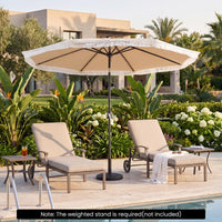 Tangkula 10 FT Solar Patio Umbrella with Fringe
