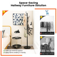 Tangkula Coat Rack Freestanding Heavy Duty Metal Coat Tree