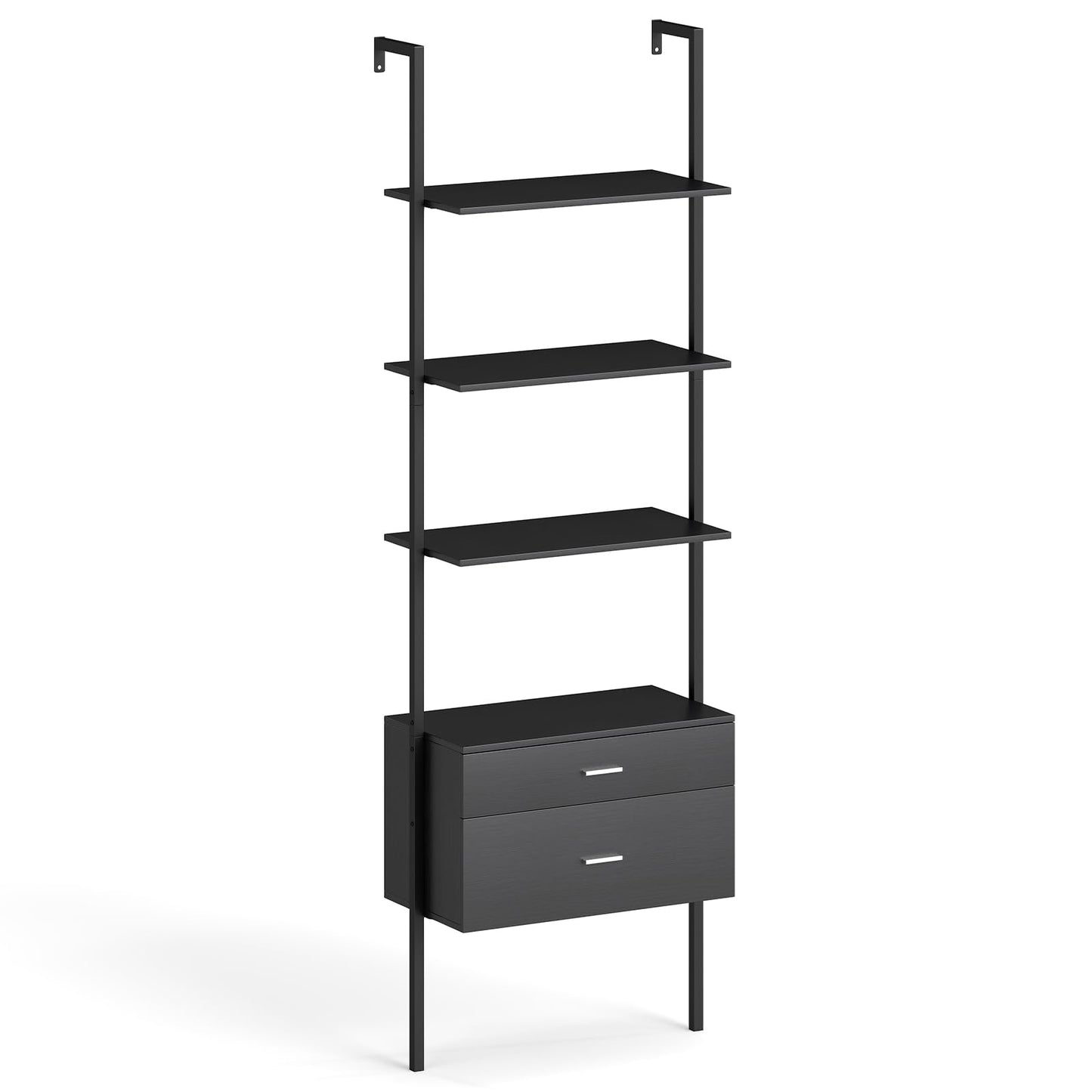 Tangkula Ladder Bookshelf with Storage Wall Mount Storage Bookcase(1/2)