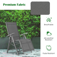 Chaise longue pliante d'extérieur Tangkula, fauteuil inclinable de patio avec 7 positions de dossier et de repose-pieds réglables