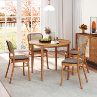 Tangkula Round Outdoor Dining Table for 4 People
