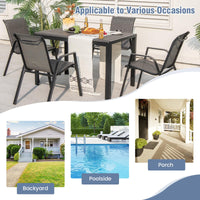 Ensemble de salle à manger Tangkula 5 pièces en rotin pour terrasse, table et chaises d'extérieur pour 4 personnes, plateau et assise en osier tissé à la machine (marron)