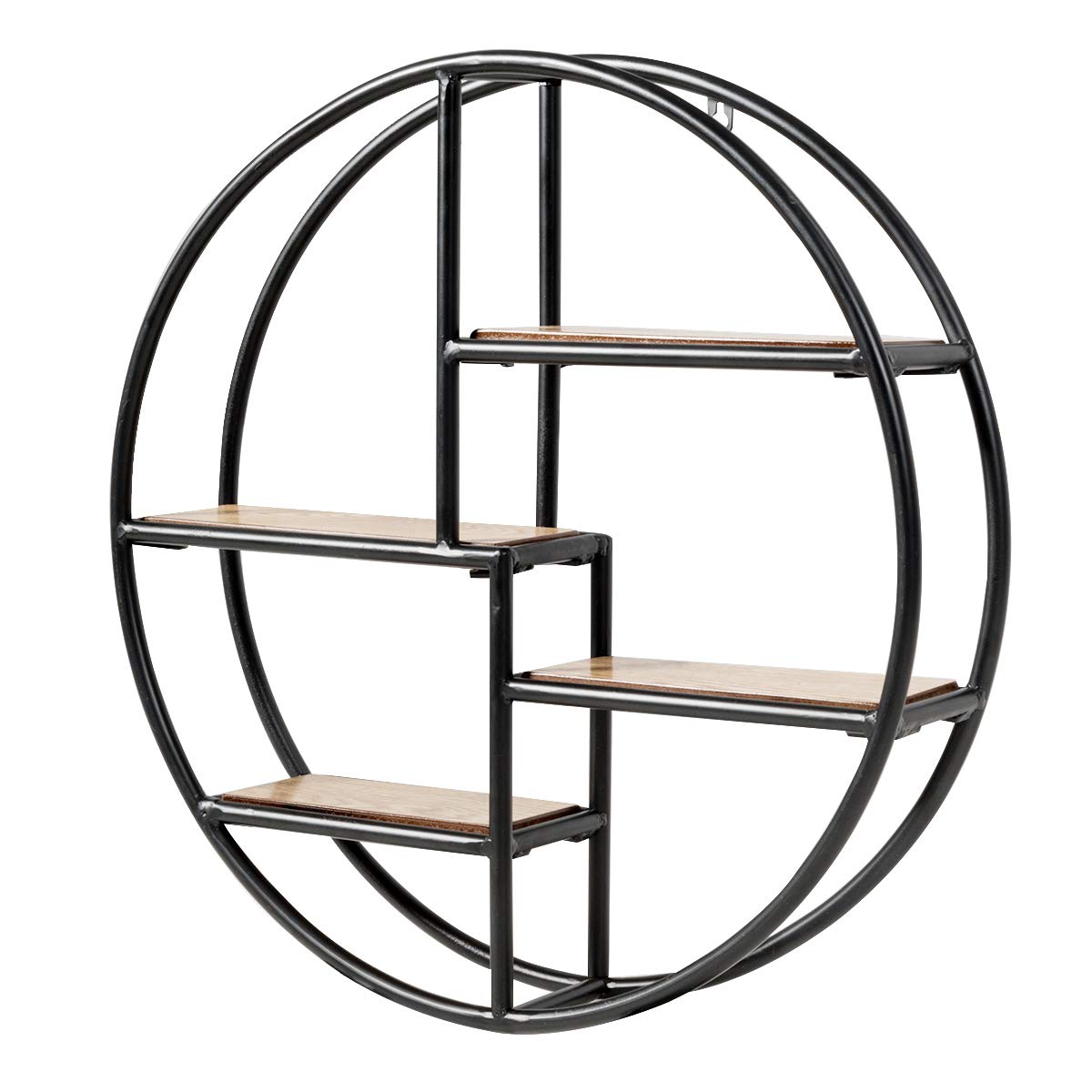 Tangkula Round Wall Shelf, Wall-Mounted Circular Shelf
