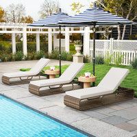 Tangkula Outdoor Chaise Lounge Chair with Adjustable Backrest