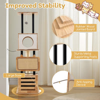 Tangkula Modern Cat Tree, Tall Multi-Level Cat Tower with Double Condos, Jumping Platforms