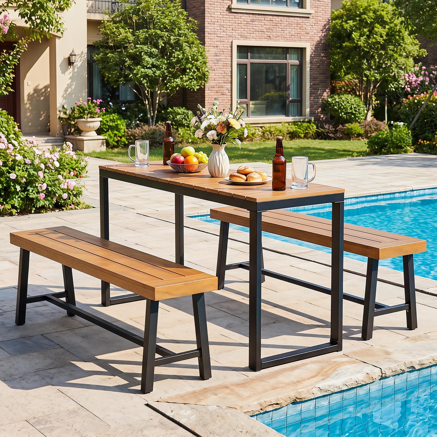 Tangkula Outdoor Console Table for Small Space