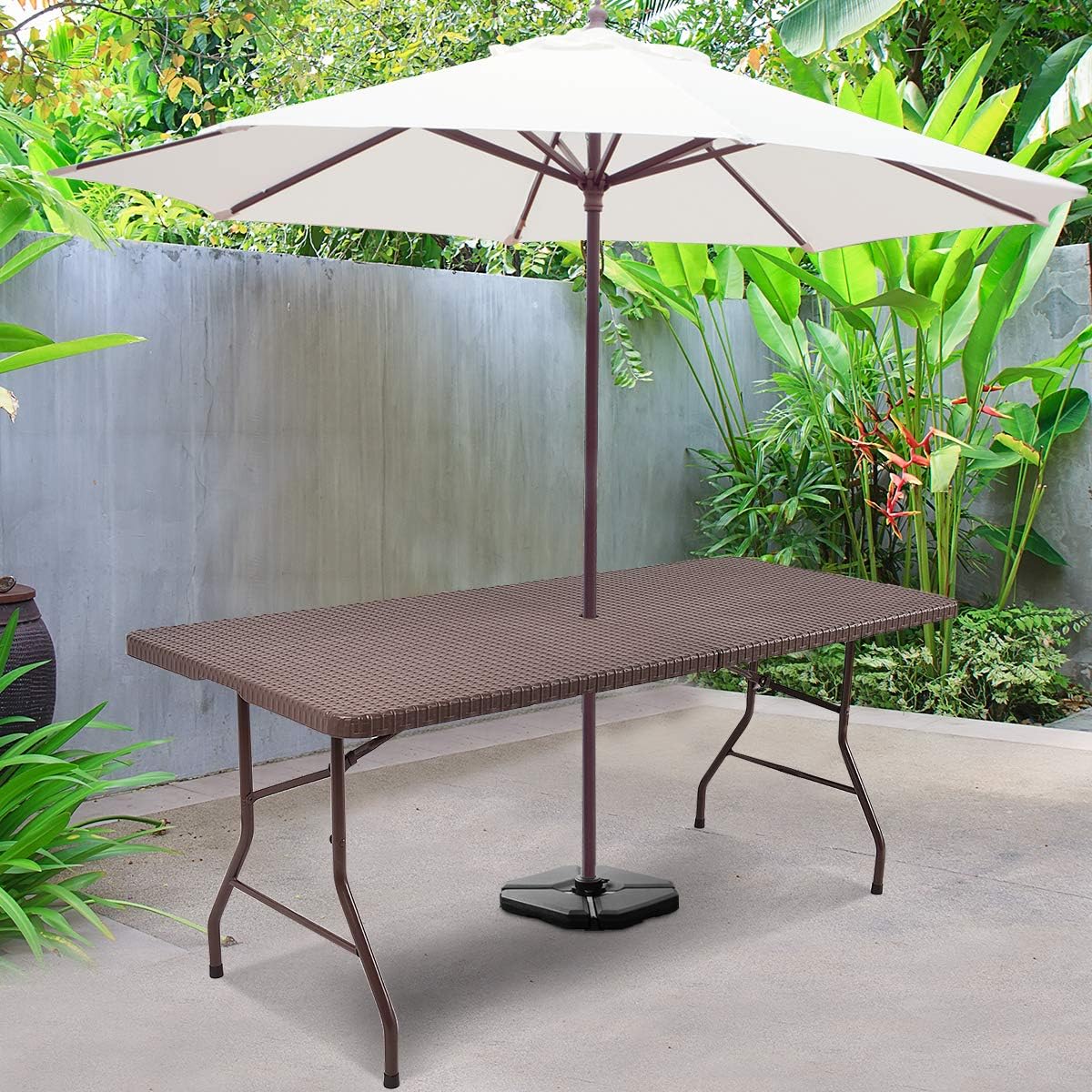 TANGKULA 6' Folding Table with Carrying Handle