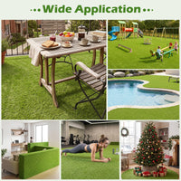 Tangkula 15 FT x 7 FT Artificial Turf Rug with 0.75" Pile Height