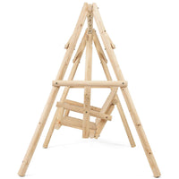 Tangkula Wooden Porch Swing for Patio Garden Yard