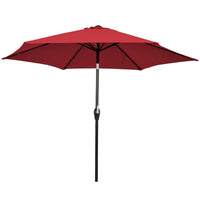 Tangkula 9FT Patio Umbrella, Outdoor Market Table Umbrella with Push Button Tilt Adjustment, Crank & 6 Sturdy Ribs for Garden
