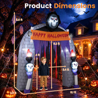Tangkula 8.5 FT Halloween Inflatable Grim Reaper Archway with 2 Candles