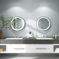 Miroir de salle de bain rond Tangkula avec LED
