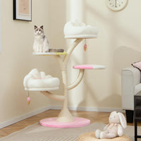 Tangkula Arbre à chat mignon multicouche de 123 cm avec poteaux à griffer recouverts de sisal