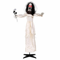 Tangkula 5.7 FT Halloween Standing Animatronics Ghost Bride with Flower
