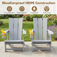 Tangkula Adirondack Chairs with Cup Holder for Garden