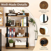 Tangkula 4-Tier Bookshelf Multipurpose Wood Standing Display Rack(1/2)