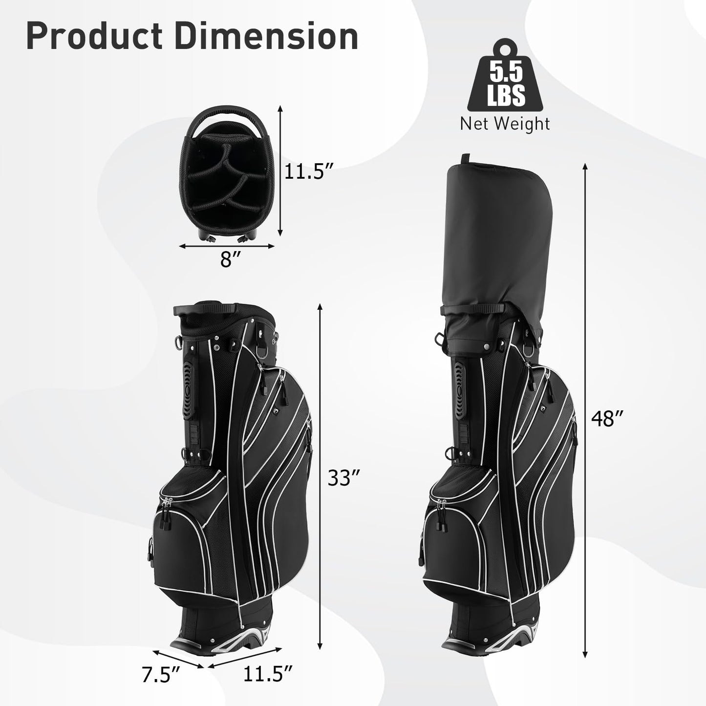Tangkula Ensemble complet de 10 clubs de golf pour homme, droitier