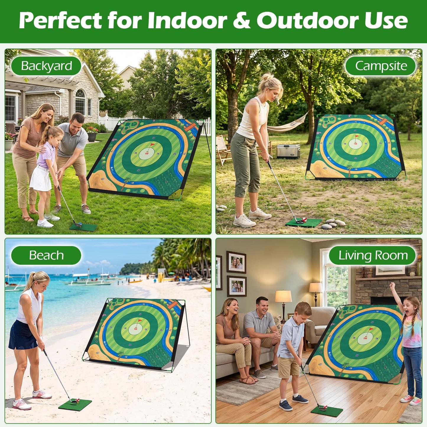 Tangkula Golf Chipping Game Set with Carry Bag 6 FT Large Golf Target Mat