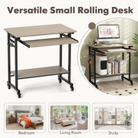 Tangkula Chariot de bureau roulant avec plateau pour clavier
