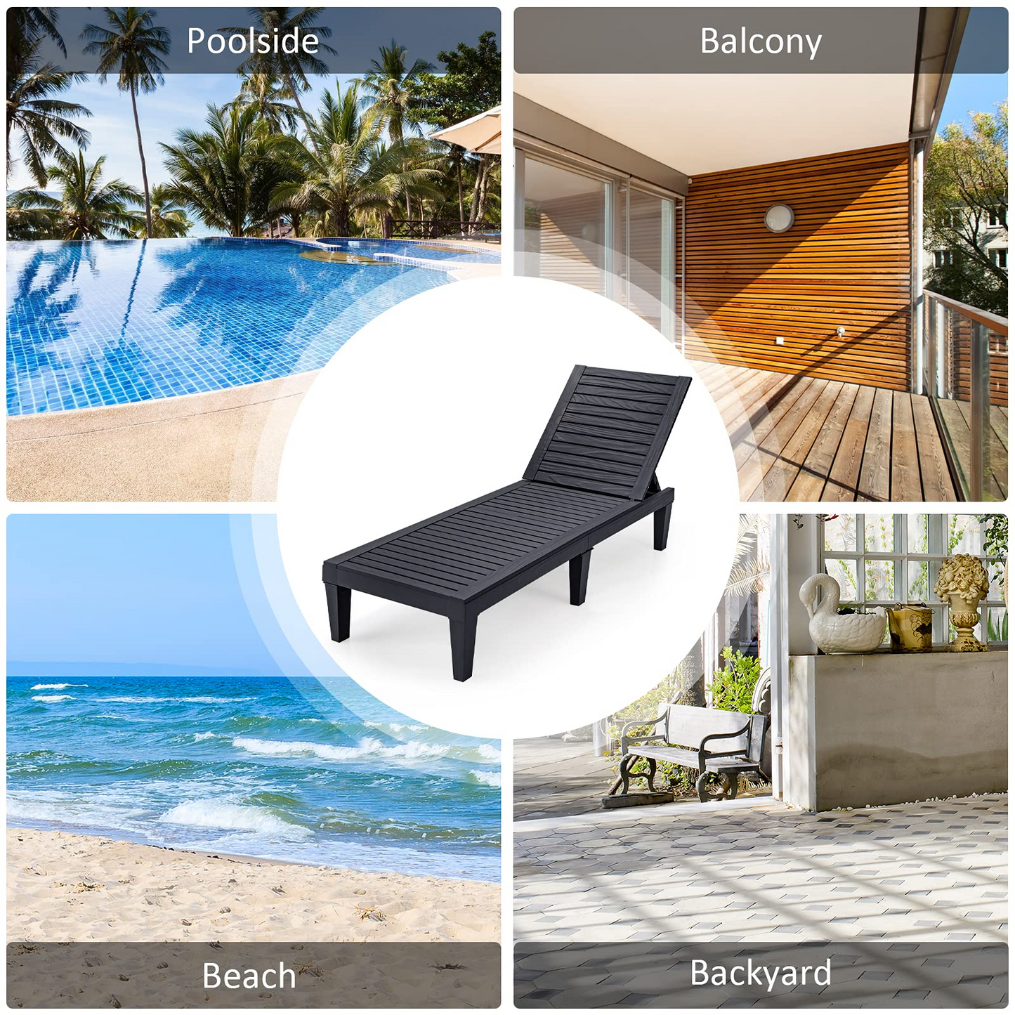 Tangkula Outdoor Chaise Lounge Chair