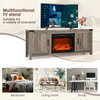 Tangkula Fireplace TV Stand with 23” Electric Fireplace Insert