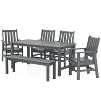 Tangkula 6 Pcs Patio Dining Bench Set for Garden