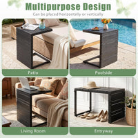 Tangkula C-Shaped Side Table with Wood Plastic Tabletop(1/2)