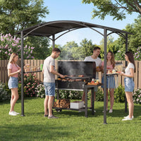 Tangkula 8 x 5 FT Grill Gazebo with 2 Metal Shelves