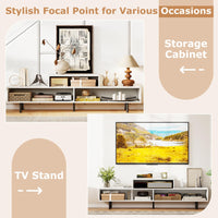 Tangkula 3 Cubby TV Stand for TVs up to 70" Entertainment Center