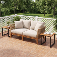 Tangkula 18" Square Acacia Wood Patio Side Table